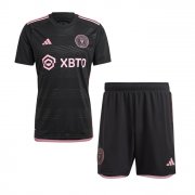 Kids/Youth Inter Miami 2023-24 Black La Noche Away Soccer Kits Shirt With Shorts
