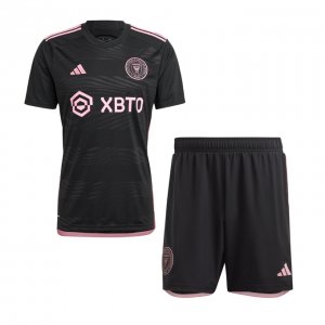 Kids/Youth Inter Miami 2023-24 Black La Noche Away Soccer Kits Shirt With Shorts