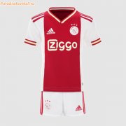 Kids 2022-23 Ajax Home Soccer Kits Shirt With Shorts