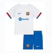 2023-24 Barcelona Kids Away Soccer Kits Shirt With Shorts