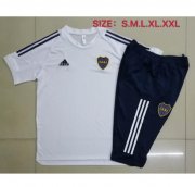 2020-21 Boca Junior White Training Kits Capri Pants with Shirt