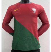 2022 FIFA World Cup Portugal Long Sleeve Home Soccer Jersey Shirt Player Version
