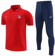 2022-23 Atletico Madrid Red Polo Kits Shirt + Pants