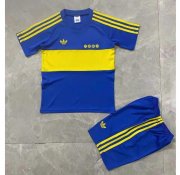 1981 Boca Juniors Retro Kids Home Soccer Kits Shirt With Shorts
