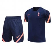 2020-21 Tottenham Hotspur Navy SS Training Kits Shorts Pants with Shirt