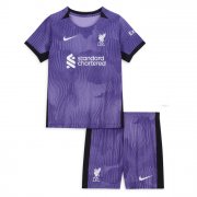 2023-24 Liverpool Kids Third Away Soccer Kits Shirt With Shorts