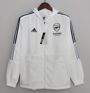2022-23 Arsenal White Hoodie Windbreaker Jacket