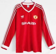 1986-88 Manchester United Retro Long Sleeve Home Soccer Jersey Shirt