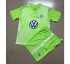 2020-21 Wolfsburg Kids Home Green Soccer Kits Shirt With Shorts