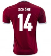2016 Euro Denmark Home SCHÖNE #14 Soccer Jersey