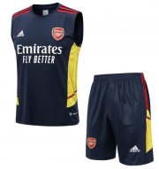 2022-23 Arsenal Navy Yellow Training Vest Kits Shirt with Shorts