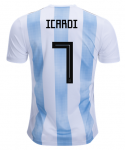 Mauro Icardi #7 2018 World Cup Argentina Home Soccer Jersey Shirt