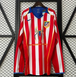 2004-05 Atletico Madrid Retro Long Sleeve Home Soccer Jersey Shirt