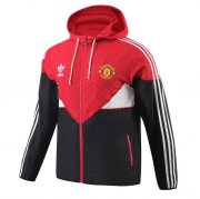 2023-24 Manchester United Red Black Windbreaker Trench Coat Jacket