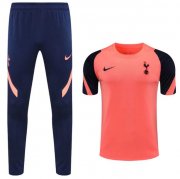 2020-21 Tottenham Hotspur Pink SS Training Kits Long Pants with Shirt