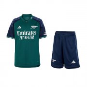 2023-24 Arsenal Kids Third Away Soccer Kits Shirt With Shorts