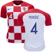 2018 World Cup Croatia Home Soccer Jersey Shirt Ivan Perisic #4