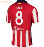 2020-21 Atlético Madrid Metropolitano Home Soccer Jersey Shirt with Saúl 8 printing