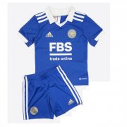Kids Leicester City 2022-23 Home Soccer Kits Shirt With Shorts