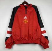 2023-24 Manchester United Red Black Windbreaker Sweatshirt