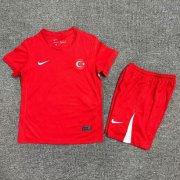 2024 Euro Cup Turkey Kids Away Soccer Kits Shirt With Shorts