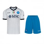 Kids Napoli 2023-24 Away Maglia Gara Soccer Kits Shirt With Shorts