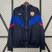 2024-25 Barcelona Black Blue Trench Coat Windbreaker Jacket