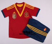 Kids 13-14 Spain Home Jersey Kit(Shorts+Shirt)