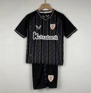 2023-24 Athletic Bilbao Kids Black Goalkeeper Soccer Kits Shirt With Shorts