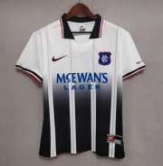 1996-97 Rangers Retro White Black Away Soccer Jersey Shirt