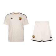 2023-24 Roma Kids Away Soccer Kits Shirt With Shorts