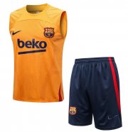 2022-23 Barcelona Orange Training Vest Kits Shirt with Shorts