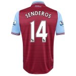 2015-16 Aston Villa SENDEROS #14 Home Soccer Jersey
