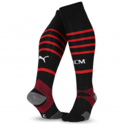 2021-22 AC Milan Home Black Red Soccer Socks