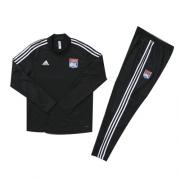 Youth 2019-20 Olympique Lyonnais Black Sweat Shirt Kit(Top+Trouser)
