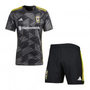 Kids Columbus Crew 2023-24 Black Away Soccer Kits Shirt With Shorts