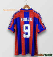 1995-97 Barcelona Retro Home Soccer Jersey Shirt Ronaldo #9