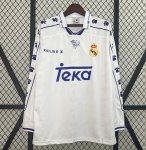 1994-96 Real Madrid Retro Long Sleeve Home Soccer Jersey Shirt