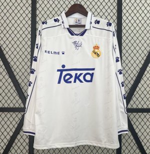 1994-96 Real Madrid Retro Long Sleeve Home Soccer Jersey Shirt
