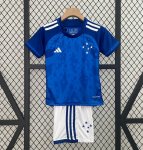 2024-25 Cruzeiro Kids Home Soccer Kits Shirt With Shorts