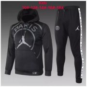 Kids 2020-21 PSG Black Sweat Shirt and Pants Training Suits