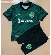 Kids Sporting Lisbon 2021-22 Third Away Soccer Kits Shirt With Shorts
