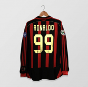2006-07 AC Milan Retro Long Sleeve Home Soccer Jersey Shirt Ronaldo #99