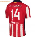 2020-21 Atlético Madrid Metropolitano Home Soccer Jersey Shirt with M. Llorente 14 printing