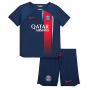 Kids 2023-24 PSG Home Soccer Kits Shirt with Shorts