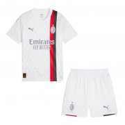 2023-24 AC Milan Kids Away Soccer Kits Shirt with Shorts