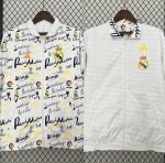 2024-25 Real Madrid White Reversible Trench Coat Jacket
