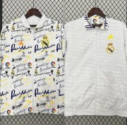 2024-25 Real Madrid White Reversible Trench Coat Jacket