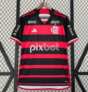 2024-25 Camisa Flamengo Home Soccer Jersey Shirt With All Sponsor