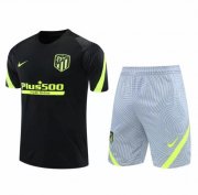 2020-21 Atletico Madrid Black Training Kit Shirt With Shorts